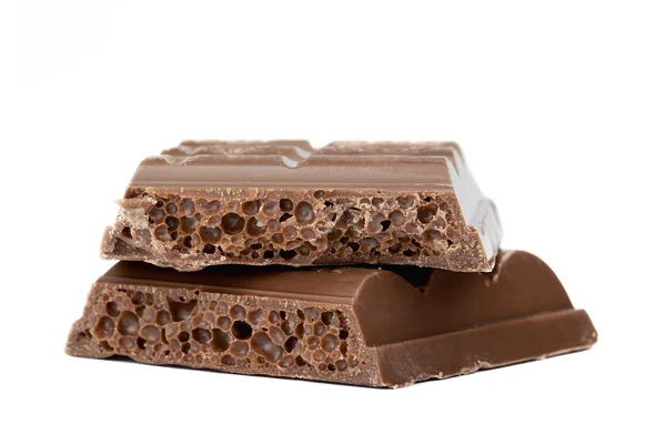 Primer plano imagen de rebanadas de barras de chocolate —  Fotos de Stock