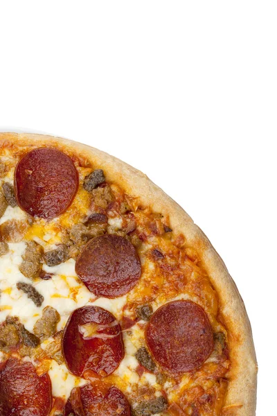 Bijgesneden afbeelding van een pizza — Stockfoto