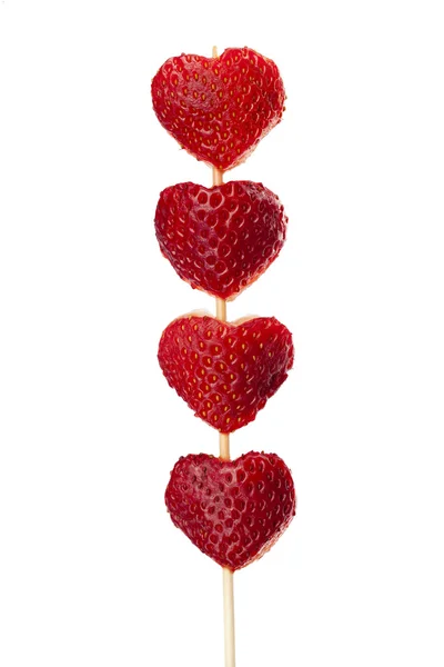 Erdbeeren in Herzform — Stockfoto