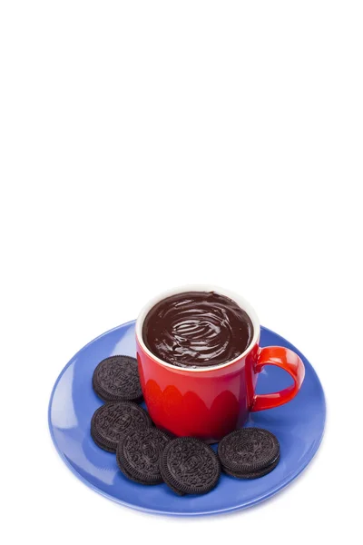 Chocolate caliente y galletas —  Fotos de Stock