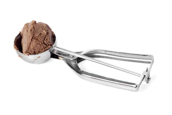Pelle à glace avec crème glacée au chocolat — Photo