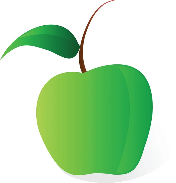 Illustration cartoon green apple file on white background — Stock Photo, Image