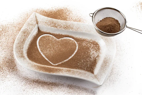 Forma de saúde feita de grãos de café — Fotografia de Stock