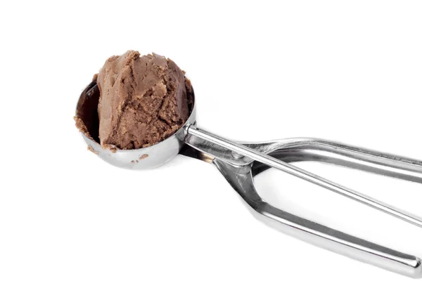 勺巧克力冰激淋 — 图库照片