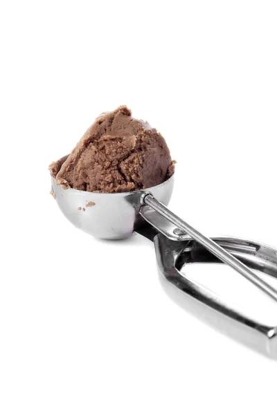 Çikolatalı dondurma kaşık — Stok fotoğraf