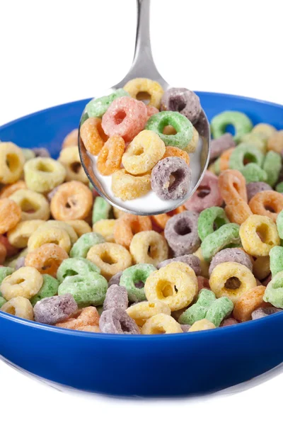 Cuchara con cereal colorido — Foto de Stock