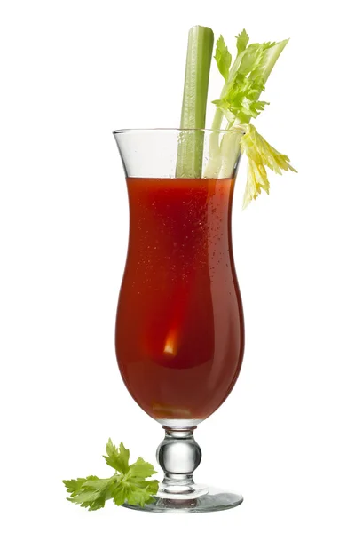 Клубничный сок украшенный листьями — стоковое фото