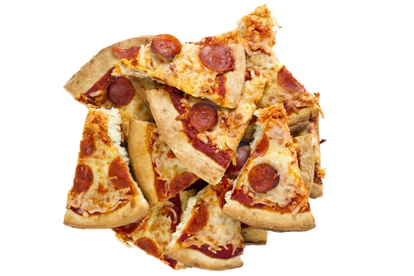Mumsig pizza paj på vit bakgrund — Stockfoto