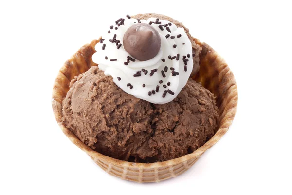 Chocolate ice cream cone Stock Image