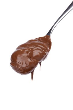 Melted chocolate on a spoon clipart