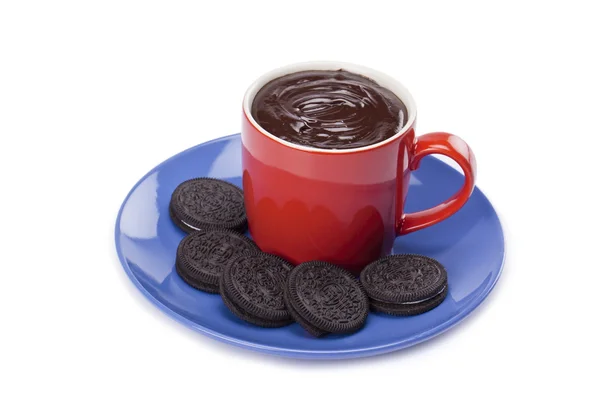 Κρεμώδης σοκολάτα και μπισκότα — Φωτογραφία Αρχείου