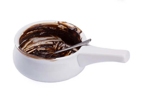 Plato de salsa de chocolate vacío — Foto de Stock
