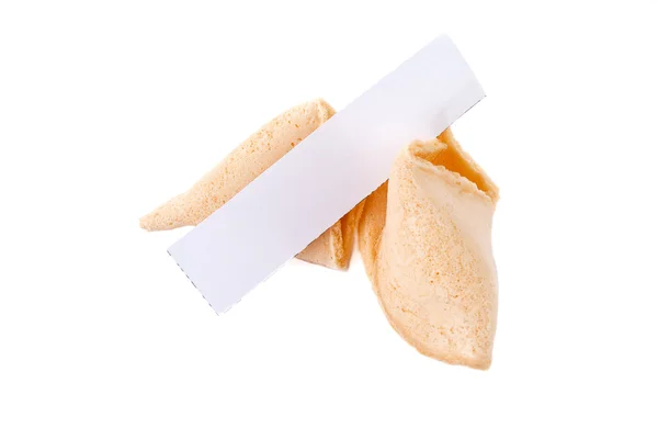 Fortune cookies with blank sheet of paper — Stock Photo, Image