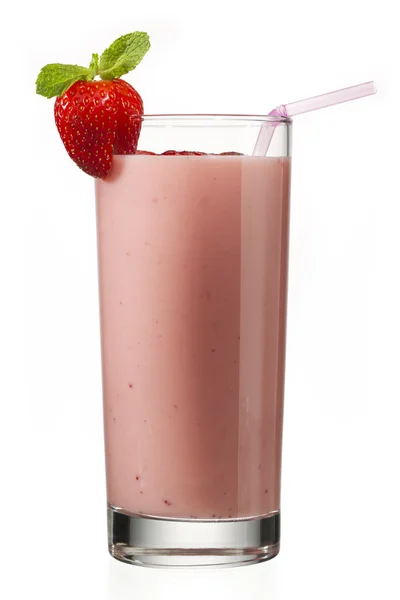 Образ полуничного молочного коктейлю — стокове фото
