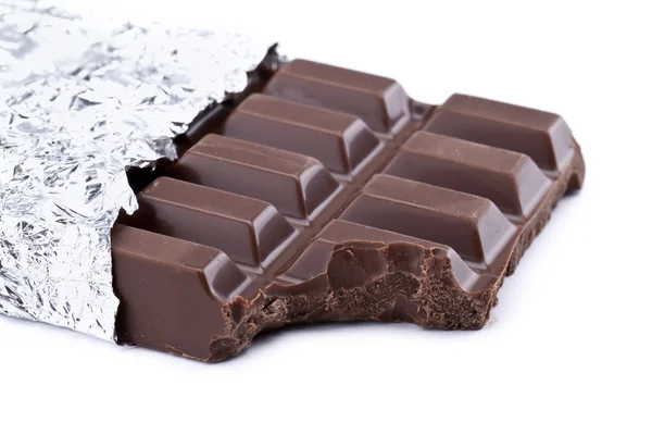 Falta bocado de barra de chocolate —  Fotos de Stock