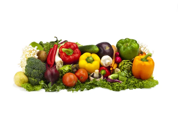Friss és ízletes zöldség elrendezése — Stock Fotó