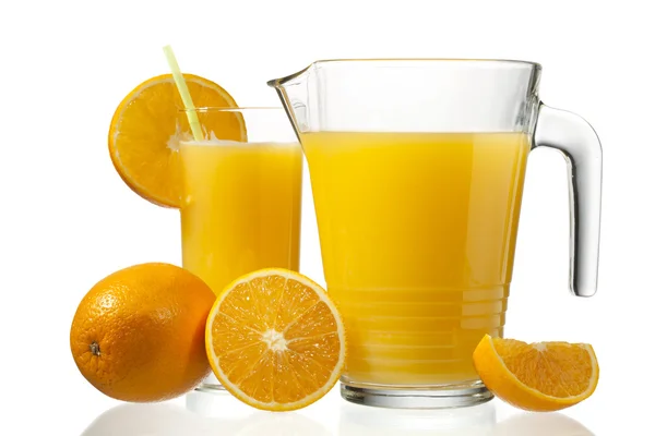 Orange frukt och juice — Stockfoto