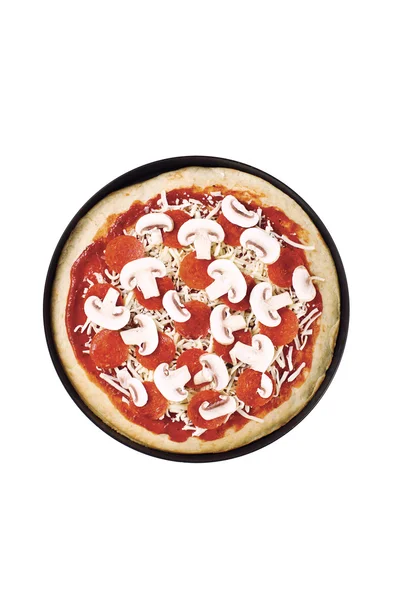 Foto aérea de una pizza de pepperoni — Foto de Stock