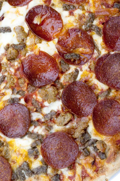 Närbild bild av en pizza — Stockfoto