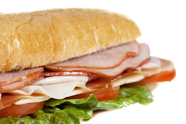 Jambonlu sandviç atış kapatmak — Stok fotoğraf