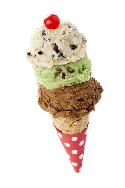 Три слоя мороженого — стоковое фото