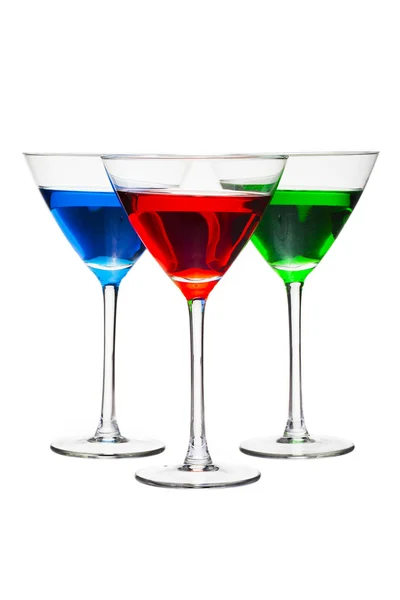 Tri barevné nápoje — Stock fotografie