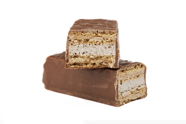 Two slices of chocolate bars — ストック写真
