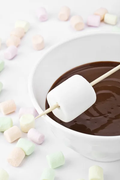 White marshmallow on stick — Stock Photo, Image