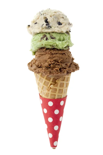 Tři ochucení zmrzliny Stock Obrázky