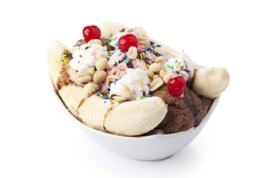 Up close banana split clipart