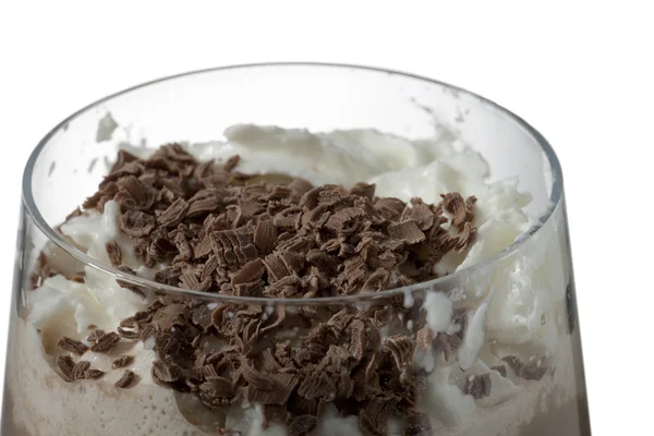 Kieliszek pić mleko czekoladowe — Zdjęcie stockowe