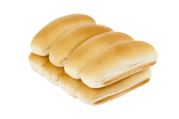 Куча булочек с хот-догами — стоковое фото