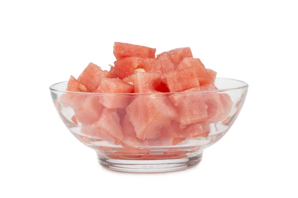 Bowl of watermelon chunks — Stock Photo, Image