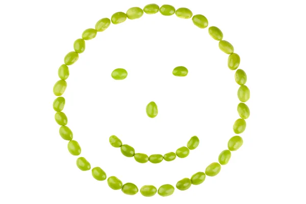 stock image Face made of green soybeans