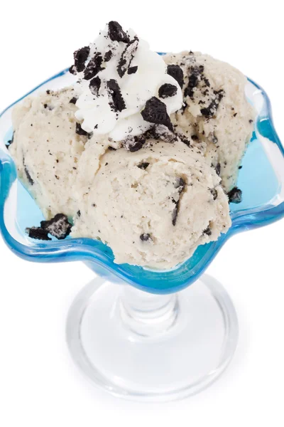 Biscoitos e sorvete em vidro — Fotografia de Stock