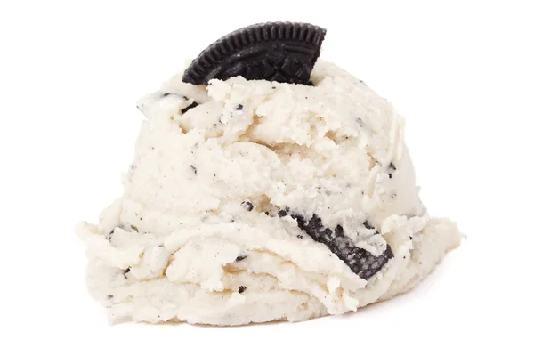 Biscuits et crème glacée sur blanc — Photo