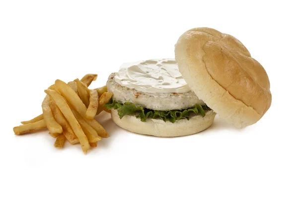 Papas fritas y hamburguesas —  Fotos de Stock