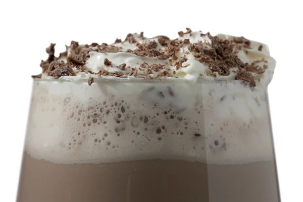 Choklad mjölk shake med vispgrädde — Stockfoto