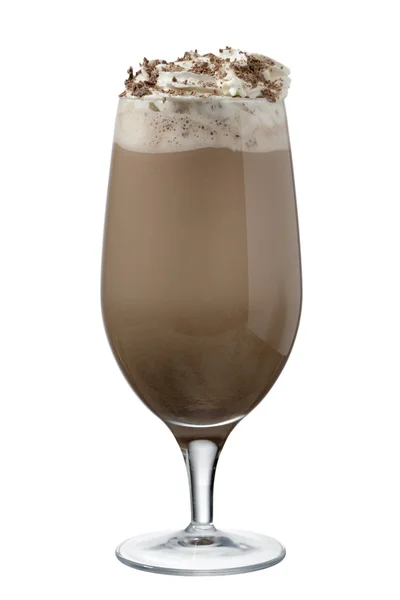 Choklad mjölk shake med vispgrädde — Stockfoto