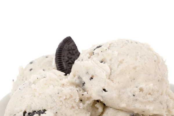饼干和奶油冰淇淋的微距照片 — 图库照片