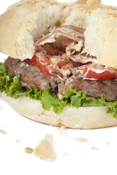 Uszkodzone hamburgera — Zdjęcie stockowe