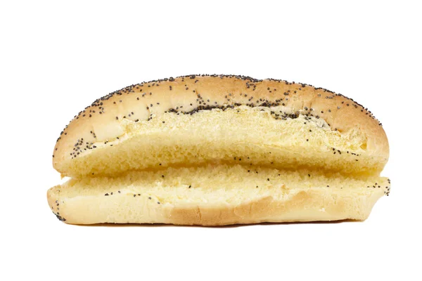 Tagliare panino aperto con semi di sesamo nero — Foto Stock