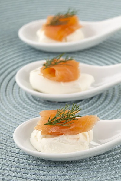 stock image Smoked salmon sushi rolls