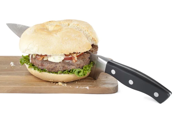 Dilimlenmiş hamburger — Stok fotoğraf