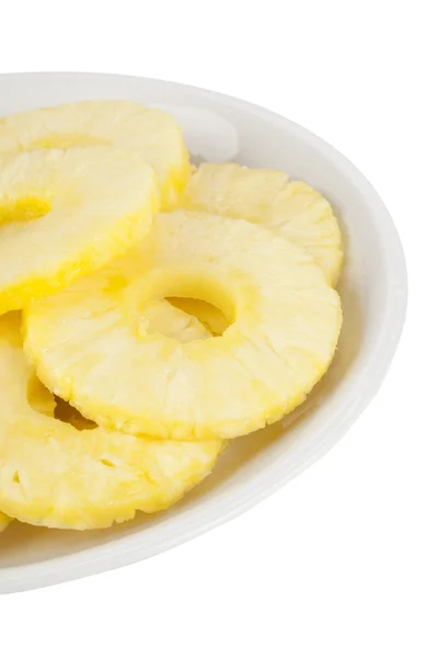 Tallrik ananas skivor — Stockfoto