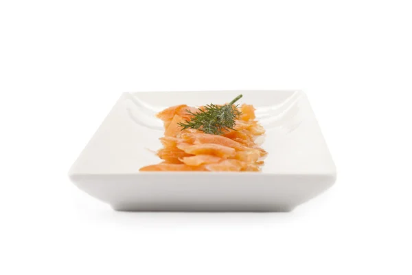 stock image Plate of smoked salmon