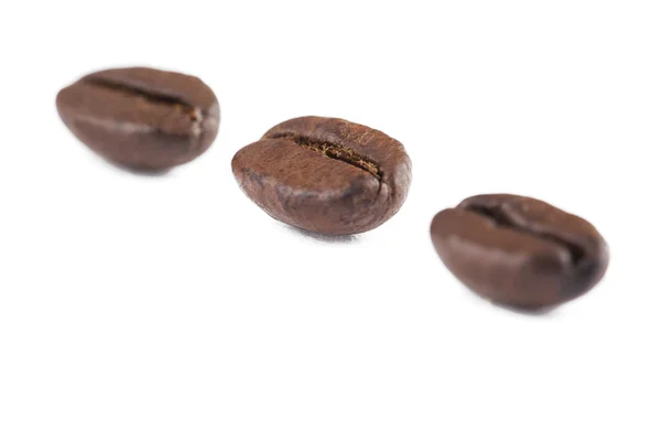 Three beans arrange on a white background — Stock Photo, Image