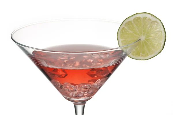 Erdbeersaft im Martini-Glas — Stockfoto