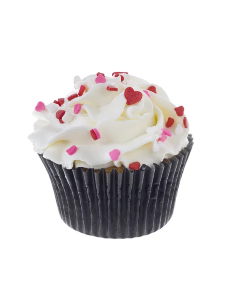 Schokoladen-Cupcake mit weißem Zuckerguss — Stockfoto