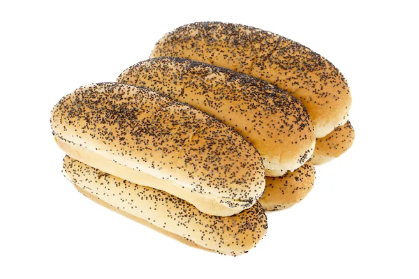 Stapel van brood met zwarte sesamzaadjes — Stockfoto